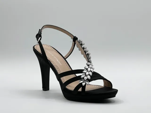 Adrienne Vittadini Germaine Embellished Sandals Slingback Stiletto Black