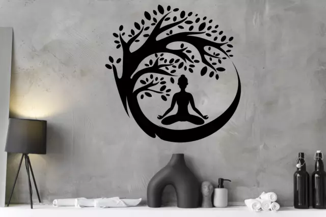 Bodhi Tree Sticker Wall Buddha Meditation Home Decal Window Zen Decor Vinyl Art