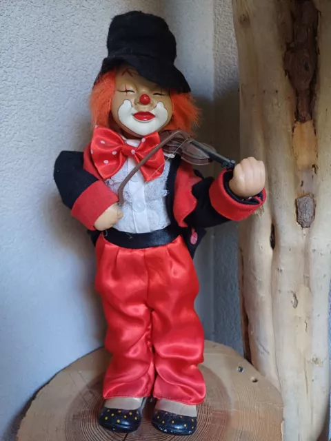 Clown automate musical en porcelaine vintage, ancien clown des années 90 