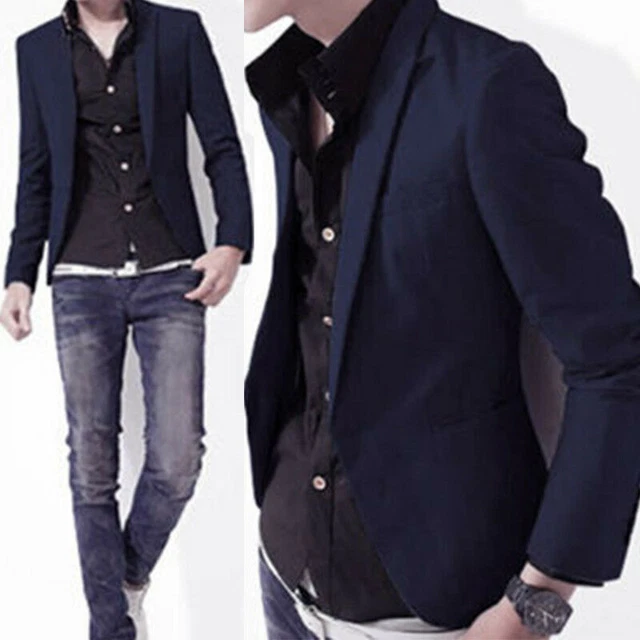 Herren Anzug Jacke Slim Fit Blazer Herren Modern Sakko für Business Hochzeit