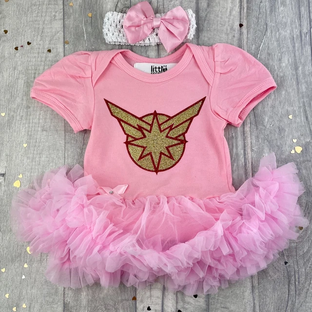BABY GIRL MARVEL SUPEREROE TUTU ROMPER, abito elegante Captain Marvel abito regalo