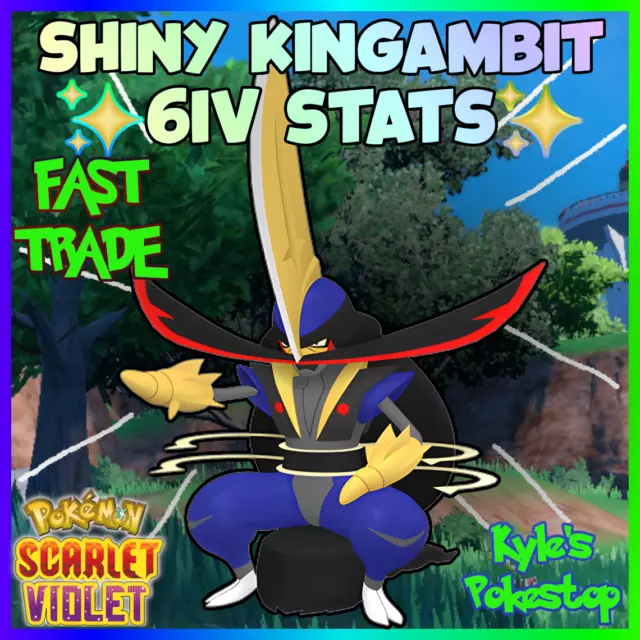 Kingambit SHINY 6IV Pokemon / Ready for competitive battle / + MasterBall /  Bonus 1 Random Pokemon / Pokemon Scarlet and Violet