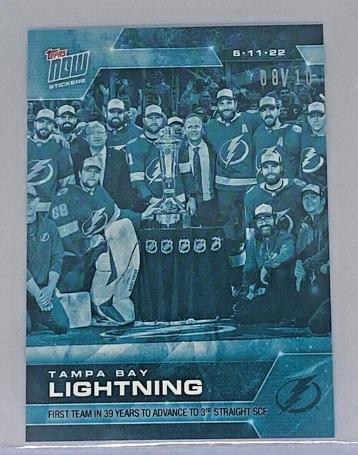 2021-22 Topps Now NHL Sticker #526 TB Lightning Team Card #08/10 + Matching Base