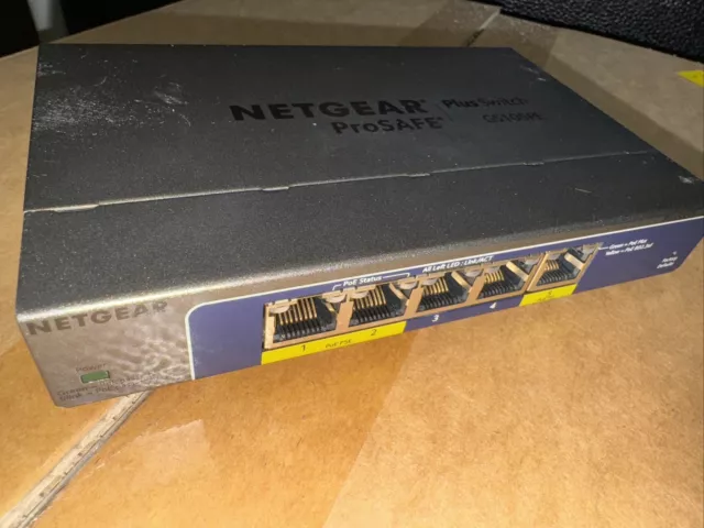 Netgear ProSAFE GS105PE 5-Port POE Gigabit Plus Switch (088B)