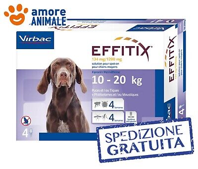 EFFITIX per cani da 10 fino a 20 kg - 4 pipette - Antiparassitario cane 10-20 kg