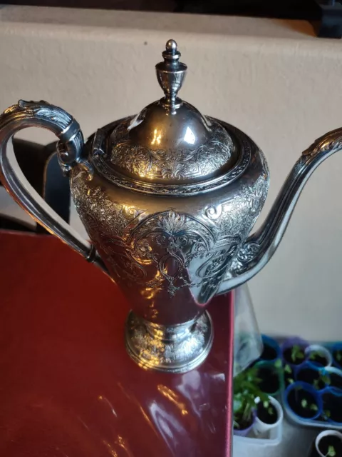 Wilcox International Silver Co Paisley Silver Plate Tea Pot