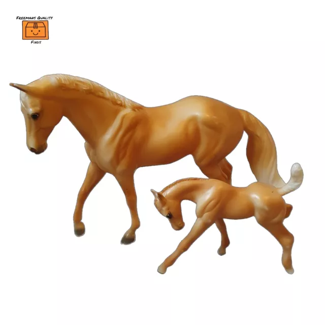 Breyer Classics Palamino Quarter Horse & Frolicking Foal Bundle (Used Condition)