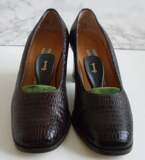 Scarpe da corte vintage in pelle Croc in pelle italiana tacchi a pompa taglia UK 4,5 EU 37,5 US 6,5 3