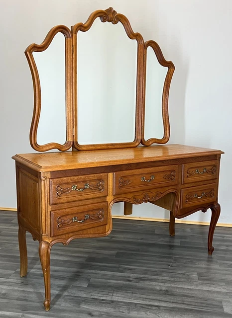 Amazing French Carved Dressing Table Louis XVI (LOT 2551)