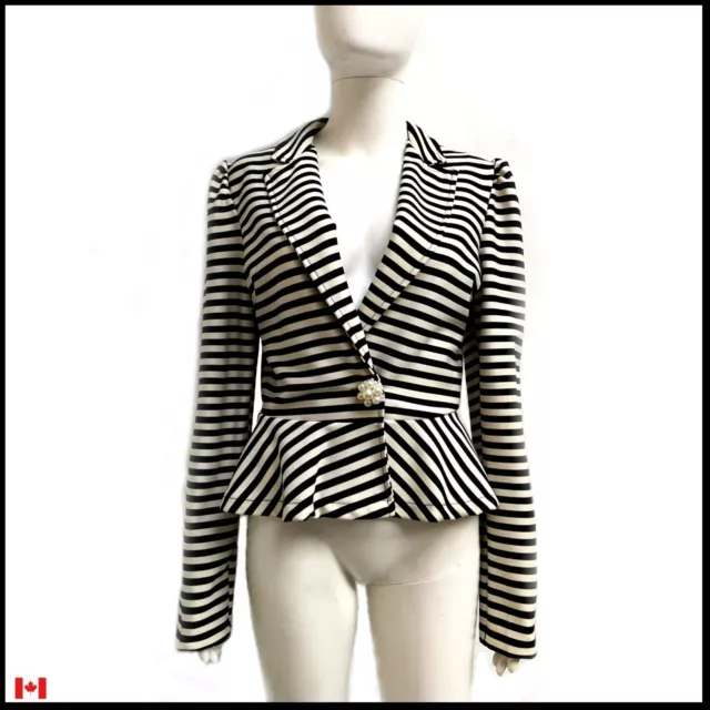 striped jacket woman clothing italian brand luxury elegant black white tailcoat