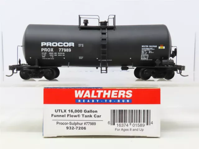 HO Scale Walthers 932-7206 PROX Procor Funnel Flow Tank Car #77989