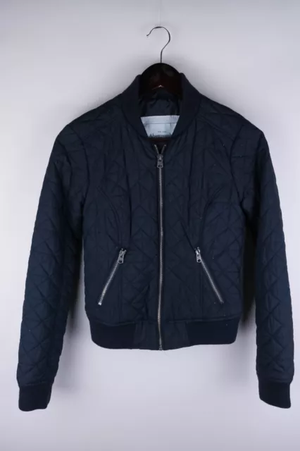 Abercrombie &Fitch Giacca Bomber Trapuntata Blu Casual Taglia XS UK6