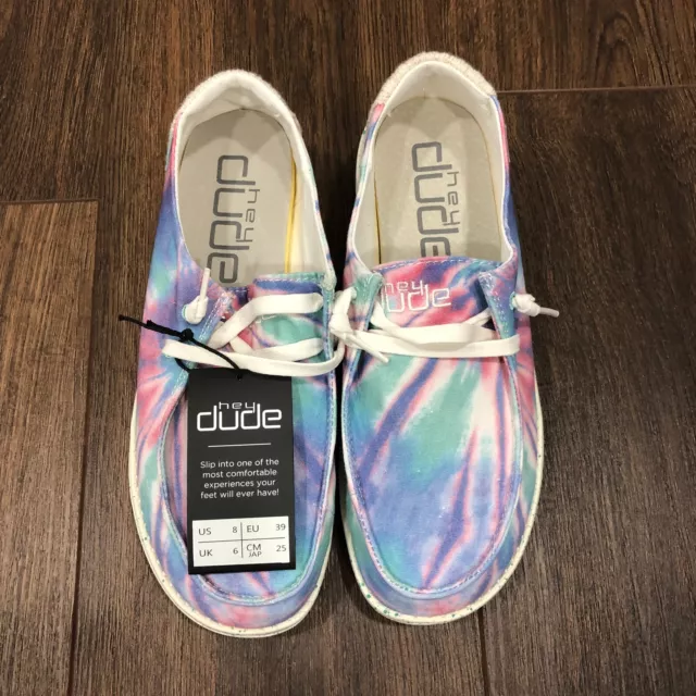 Hey Dude Women's Wendy Tie Dye Slip-On Shoes Sneaker Rose Candy Size 8