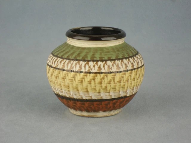 Miniatur Westdeutsche Keramik Sgraffito Vase Dumler & Breiden Für Dee Cee 7,5 Cm