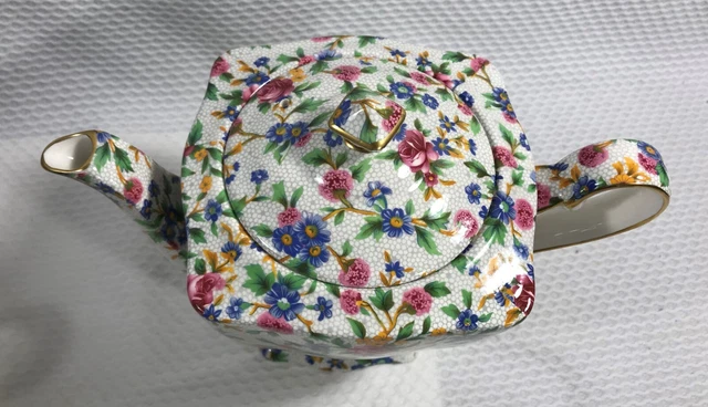 Royal Winton Grimwades Old Cottage Chintz 1995 Teapot With Instructions 3