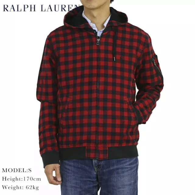 Polo Ralph Lauren Full-Zip Hooded Cotton Buffalo Check Jacket - Red/Black -