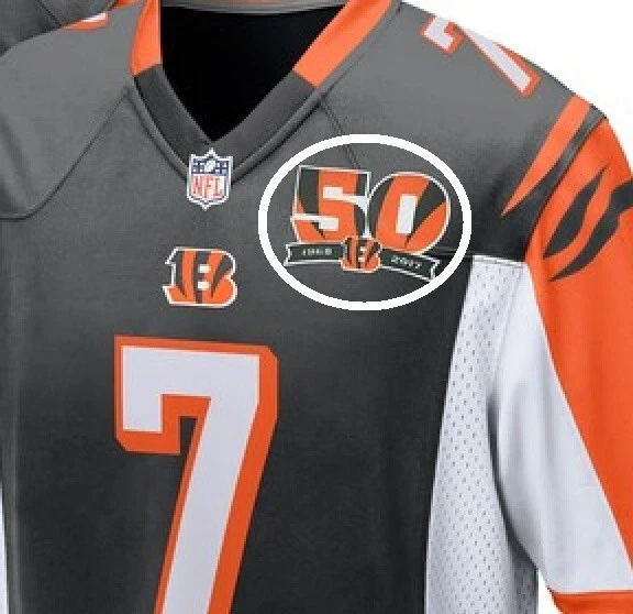 2017 CINCINNATI BENGALS 50th Anniversaire Saison Tigre Bandes Repasser Patch EUR 15,35 - FR