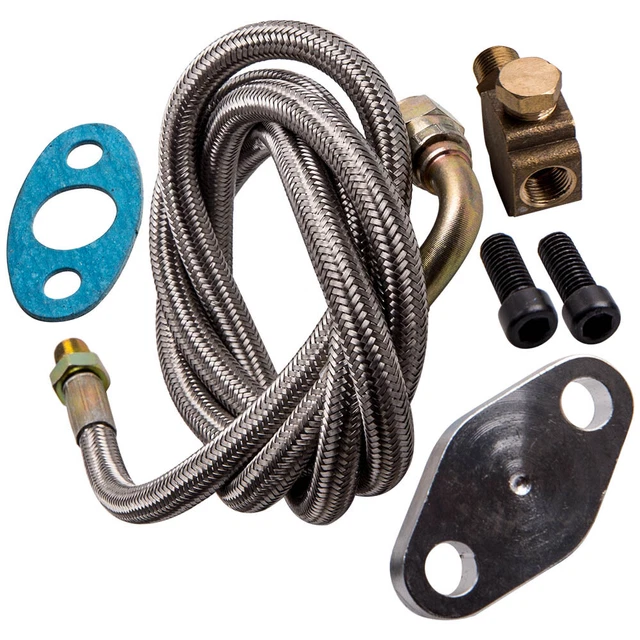 4 An Hose End Fitting Universal 41 '' Turbo Oil Feed + 50'' Oil Return Line Kit