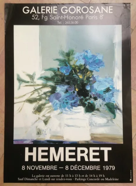 Hemeret 1979 Affiche Originale Exposition Galerie Gorosane Paris