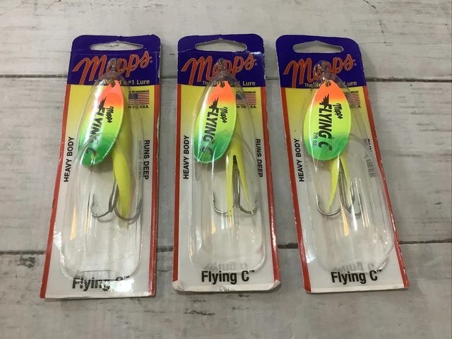 3 New Mepps Flying C Heavy Body 7/8 oz Spinners Fishing Lures