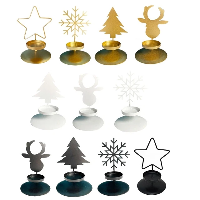 Holders Gold Black White Christmas Decor Metal Candlestick Flower Stand
