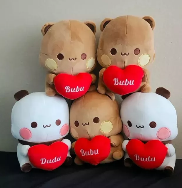 Bubu & Dudu With Heart Plush Name Embroidered Plushie Stuffed Toy