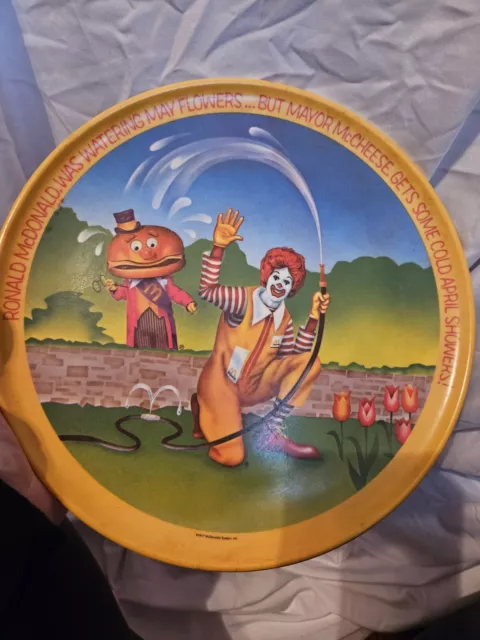 Vintage McDonalds 1977 Ronald McDonald Four Seasons Melamine Plates Set of 2