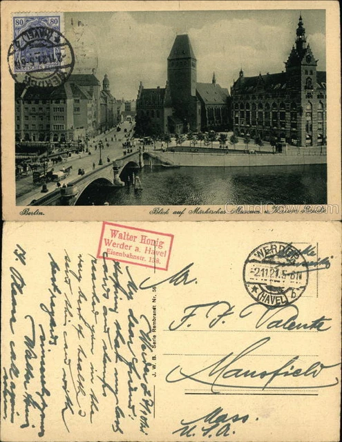 Germany 1921 Berlin Philatelic COF J. W. B. Postcard Vintage Post Card