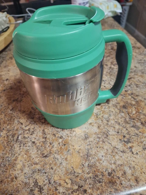 BUBBA KEG 52oz Insulated Travel Mug Green Lid Flip Flop Stainless Steel Handle