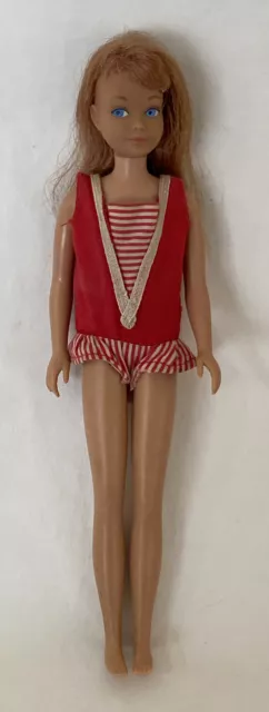 Mattel Vintage Barbie 1963 SKIPPER TITIAN HAIR DOLL Straight Leg Japan Feet VGC