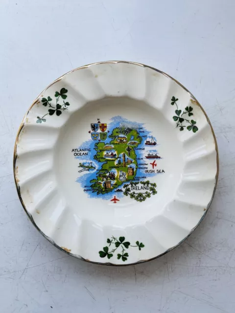 Vintage Carrigdhoun Pottery LTD Cork Ireland Shamrock,Clover,Pin Dish,