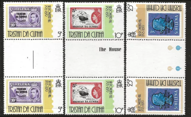 Tristan da Cunha Scott #260-62, Gutter Pairs 1979 Complete Set FVF MNH