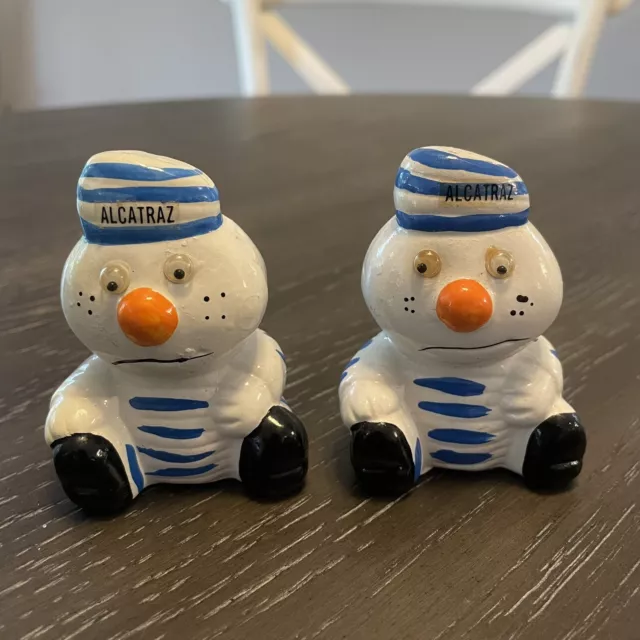 Vintage Alcatraz Prisoner Salt and Pepper Shakers - Moving Eyes