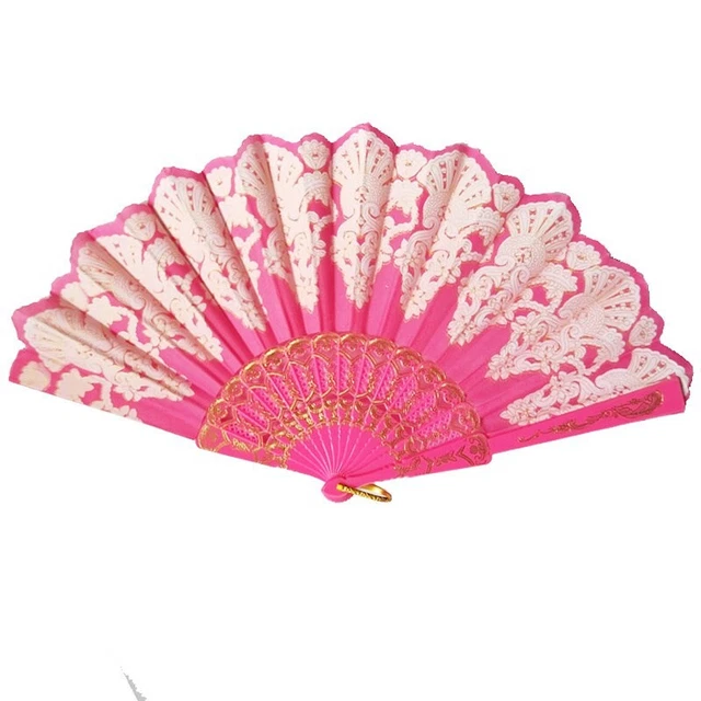 New Luxury Fashion Bronzing Fan Folding Fan Lace Dance Fan Hot Dancing
