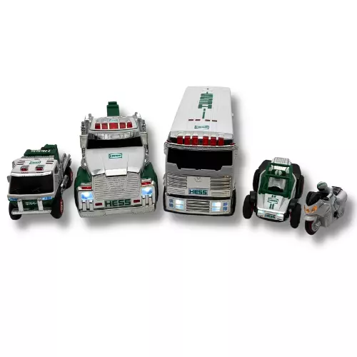 Hess Truck RV w/ Motorbike & ATV, Tow Truck Rescue Team- LOT OF 5 *WORKS, VIDEO*