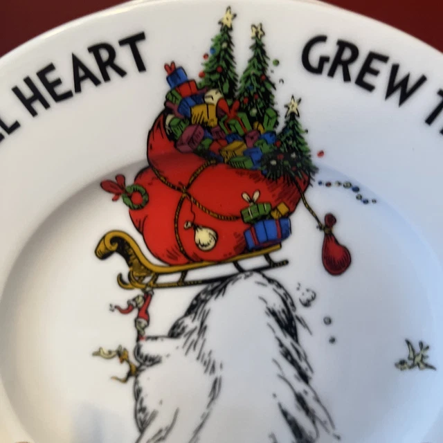 THE GRINCH Christmas Xmas Holiday 8" Salad Dessert Plate Zrike Dr Seuss-Set of 2 2
