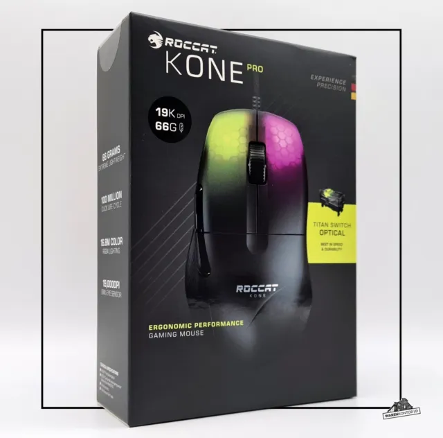 Roccat Kone Pro | USB Gaming-Maus RGB | Optisch 19000dpi | Schwarz | Neu & OVP