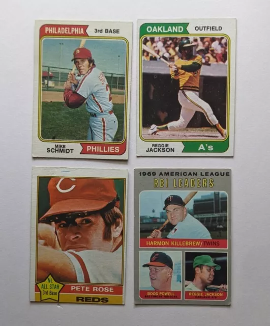 1970s Topps Reggie Jackson, Pete Rose, Mike Schmidt Lot Of 20 Cards