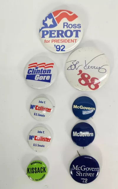 Vintage George McGovern Presidential Campaign Pinback Buttons Clinton Senate Lot