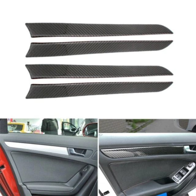 For A4 B8 A5 Carbone Fibre Intérieur Verre Panneau Porte Bordure Garniture 4Pcs