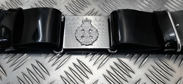 THE RIFLES REGIMENT Insignia Black Parade Belt Genuine British Army ...