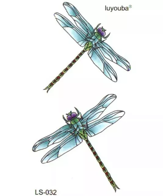 DRAGONFLY Temporary Tattoos 🇬🇧 UK Small Body Art Fun Festival Tattoo Crafts 🦋