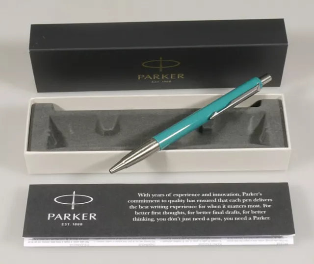 Prl) Parker Vector Penna Sfera Biro Ballpoint Pen Stainless Steel Inox Brand New