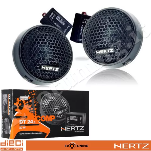 Tuitter Twitter Tweeter Hertz dt24.3 80W con Crossover e Supporti