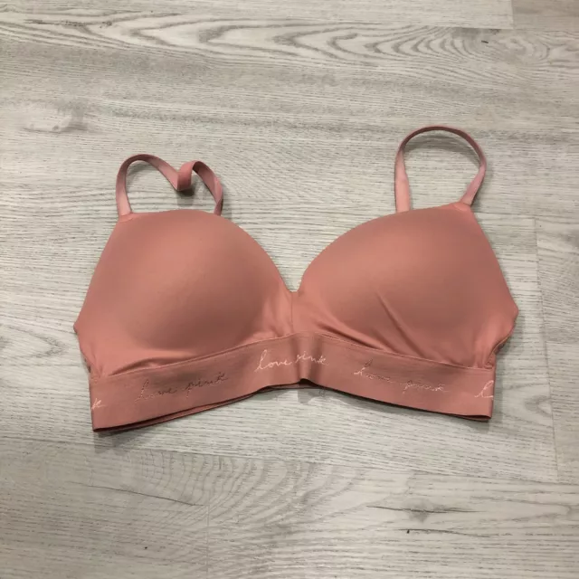 victorias secret womens large l bra pink no tag wireless soft wireless blush bd