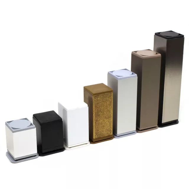 4-er SET 40x40 MODERN ALUMINIUM Möbelfuß Möbelfüße Sockelfuß Schrankfuße Fuße