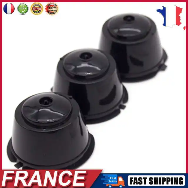 3pcs Coffee Capsule Filters Refillable Coffee Cups for Dolce Gusto (Black) fr