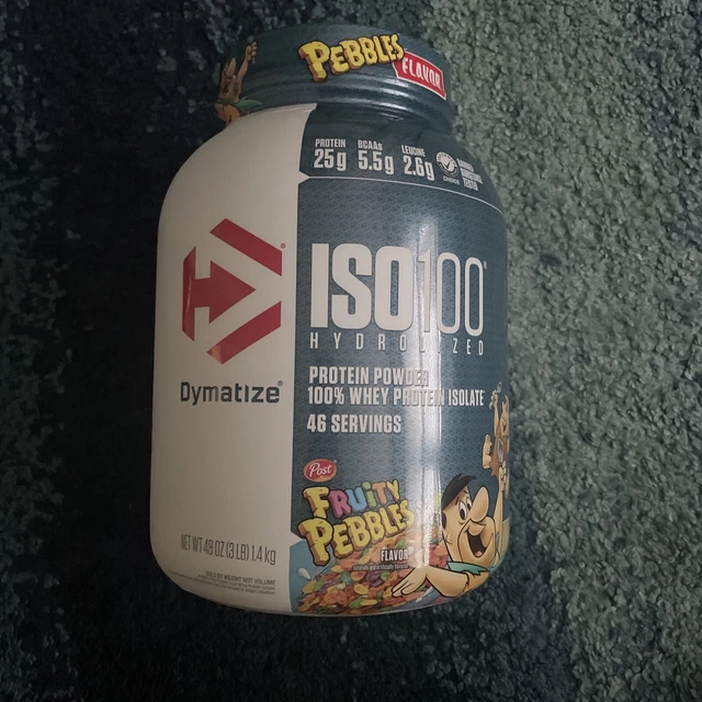 DYMATIZE ISO 100 Hydrolyzed Whey Protein Isolate, Fruity Pebbles, 3lbs