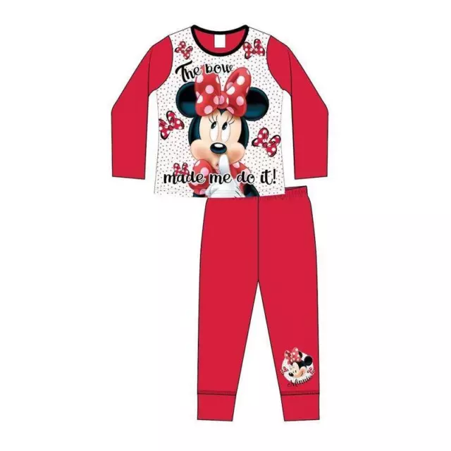 Minnie Mouse Girls The Bow Older Nightwear Pyjama Set Age 4-10 Years