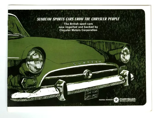 1965 1966 Sunbeam Sports Cars Sales Brochure Chrysler Rootes Art Specs Vintage